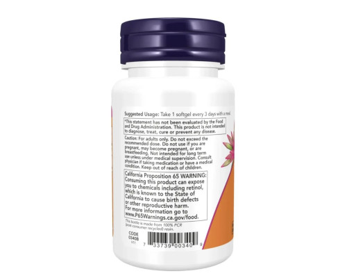 NOW Foods Вітамін A 25 000 МО, 100 софтгелів