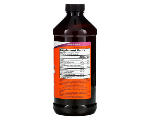 Глюкозамін та хондроїтин з МСМ, Glucosamine & Chondroitin with MSM, Now Foods, рідкий, 473 мл