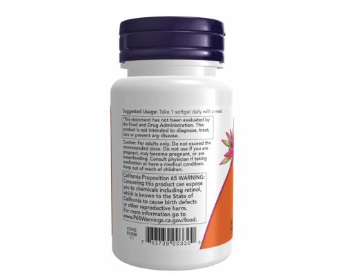 NOW Foods Витамин A 10 000 МЕ, 100 софтгелей