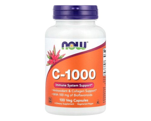 Витамин С с биофлавоноидами, C-1000, Now Foods, 100 вегетарианских капсул