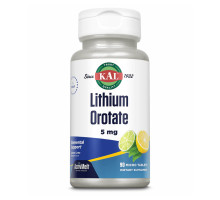 Літій Lithium Orotate 5mg - 90 tabs Lemon Lime