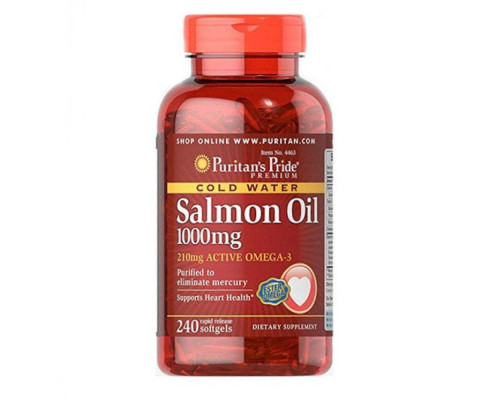 Omega-3 Salmon Oil 1000 mg (210 mg Active Omega-3) - 240 Softgels