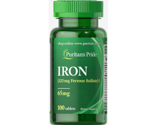 Iron Ferrous Sulfate 65 mg - 100 Tablets