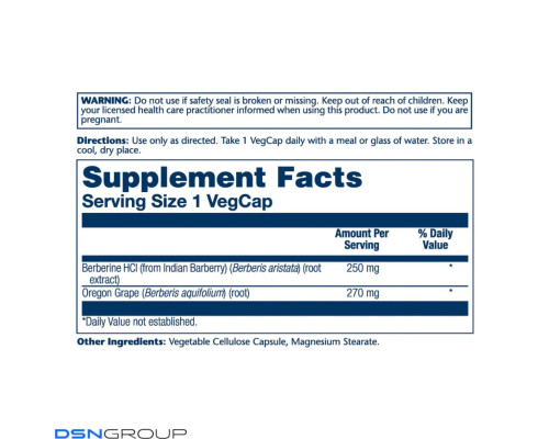 Берберин Екстракт кореня барбарису Berberine Root Extract  - 60 vcaps