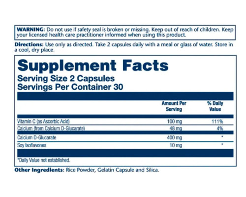 Кальцію D-глюкарат  Calcium D-Glucarate 400mg - 60 caps