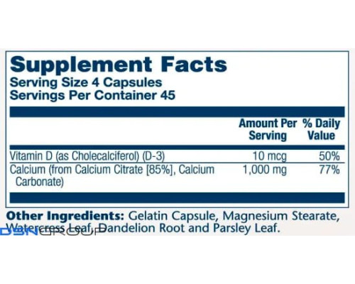 Кальцій цитрат с вітаміном Д Calcium w/ D3 Citrate 1000mg - 90 caps
