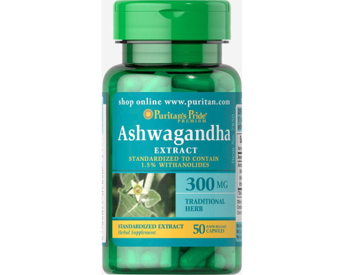Ashwagandha Standardized Extract 300 mg - 50 Capsules