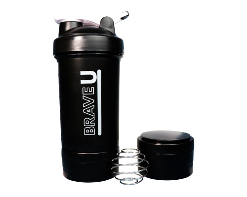 Shaker with containers 3 in 1 - 600ml Black