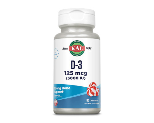 Витамин Д D-3 5000 IU 125mcg - 60 chewables
