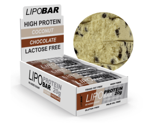 Lipobar - 20x50g Coconut With Chocolate Crisps