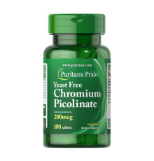 Chromium Picolinate 200 mcg Yeast Free - 100 tabs