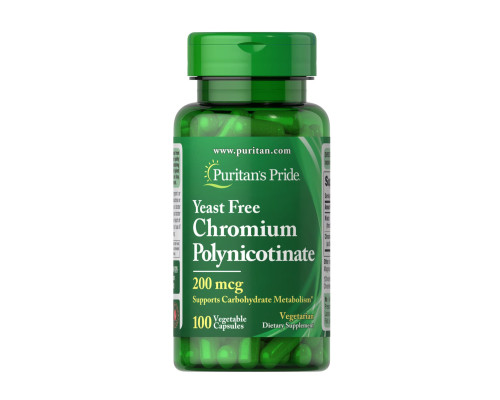 Chromium Polynicotinate 200 mcg Yeast Free - 100 veg caps