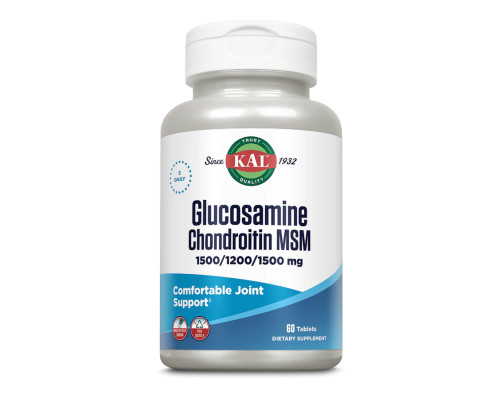 Глюкозамін, Хондроїтин та МСМ Glucosamine Chondroitin MSM - 60 tabs