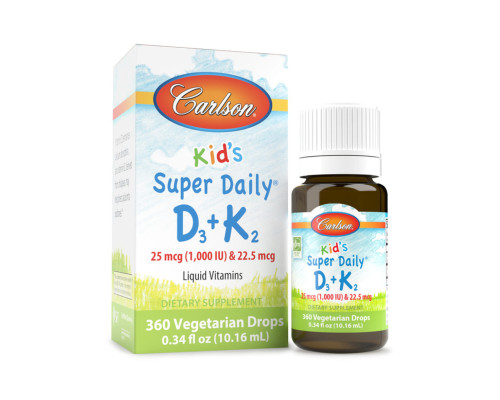 Витамин Д3+К2 для детей Kids Super Daily D3+K2 - 360 drops