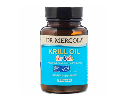 Масло криля для дітей, Kids Krill Oil, Dr. Mercola, 60 капсул