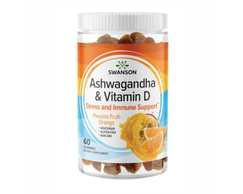 Ashwagandha Vitamin D - 60 Gummies Passion Fruit-Orange