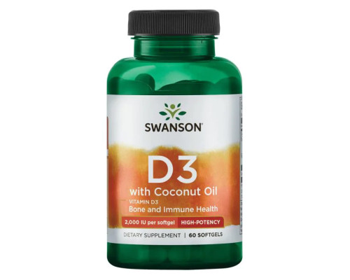 D-3 Coconut oil 2000IU - 60 soft