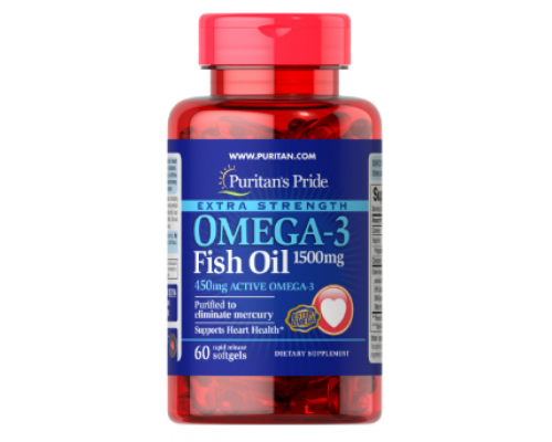 Omega-3 Fish Oil Extra Strength 1500 mg (450 mg Active Omega-3) 60 Softgels