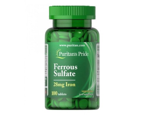 Iron Ferrous Sulfate 28 mg - 100 Tablets