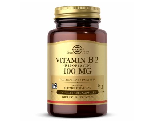 Vitamin B2 100 mg (Riboflavin) - 100 Vcaps
