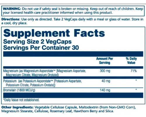 Магния и калия оспоротат Solaray Magnesium & Potassium Asporotate