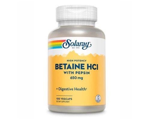 High Potency Betain HCl with Pepsin 650mg - 100 vcaps