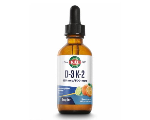 Витамин Д3 К2 жидкий с цитрусами D3 K2 DropIns 125mcg - 2 oz Citrus
