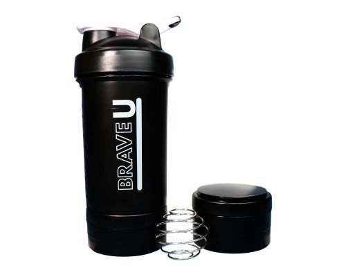 Shaker with containers 3 in 1 - 600ml Black