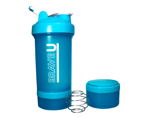 Shaker with containers 3 in 1 - 600ml Blue