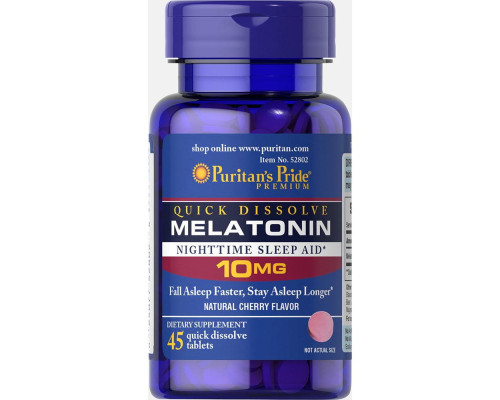 Quick Dissolve Melatonin 10 mg Cherry Flavor - 45 Tablets