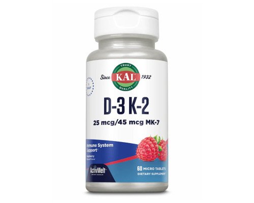  Витамин D3 & K2 25mcg - 60 tabs Raspberry