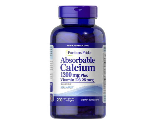 Absorbable Calcium 1200mg Plus Vitamin D3 25mcg - 200 softgels
