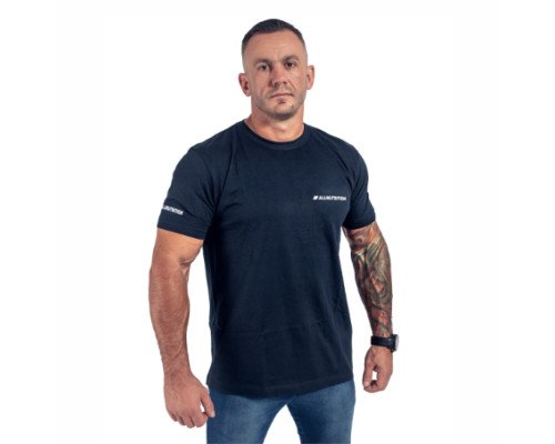 T-Shirt Men Slim Green & White Logo - L