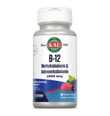 B-12 Метилкобаламін і аденозилкобаламін Methylcobalamin and Adenosylcobalamin 2000mcg - 60 tabs