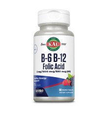 B-6 B-12 Фолієва кислота Ягода Folic Acid - 60 tabs Berry