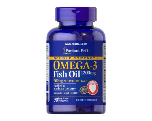 Double Strength Omega-3 Fish Oil 1200mg/600mg Omega-3 - 90 sgels