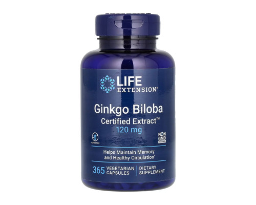 Ginkgo Biloba Certified Extract™	120mg - 365 vcaps
