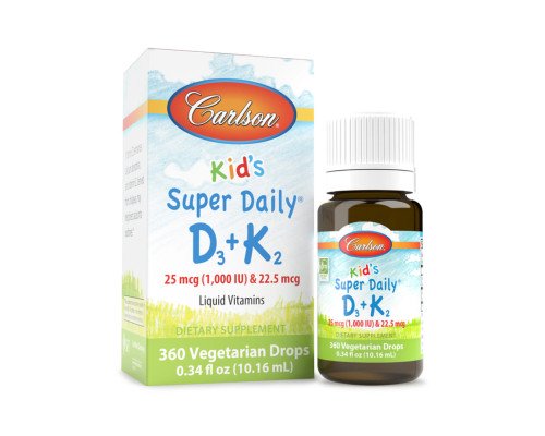 Витамин Д3+К2 для детей Kids Super Daily D3+K2 - 360 drops