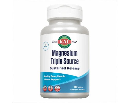 Магній и В6 Magnesium Sustained Release Triple Source 500mg - 100 tabs