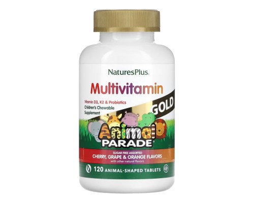 Жевательные мультивитамины для детей Gold Assorted Chewable - 120 tabs