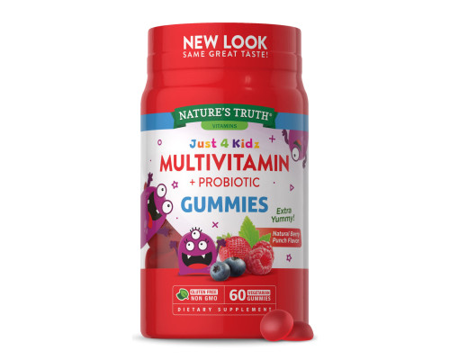 Multivitamin Gummies plus Probiotic ( Just 4 kidz) - 60 vegetarian gummies