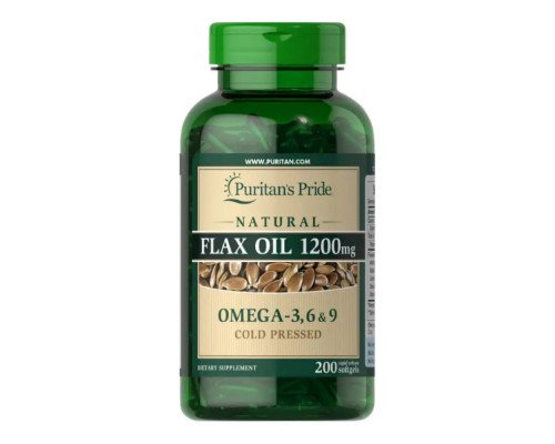 Flax Oil 1200mg Omega 3-6-9 Cold Pressed - 200sgels