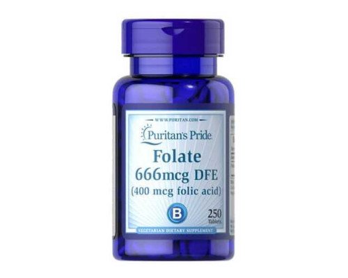 Folate 666mcg DFE (Folic Acid 400 mcg) - 250 Tablets
