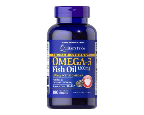 Double Strength Omega-3 Fish Oil 1200 mg/600 mg -180 Softgels