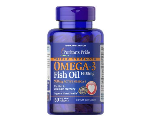 Triple Strength Omega-3 Fish Oil 1400mg - 60 softgels