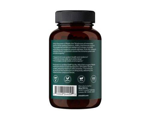 Рейши, Reishi Mushroom 1000 mg - 60 vegcaps