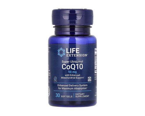Super Ubiquinol CoQ10 with Enhanced Mitochondrial Support 50 mg - 30 softgels