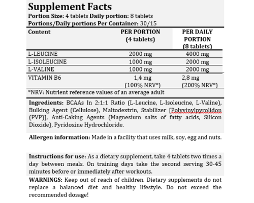 BCAA +B6 - 210 tab