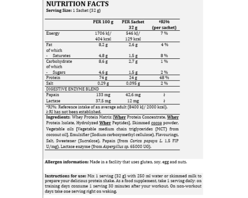 Sample Whey Core Protein -32g Milk Chocolate