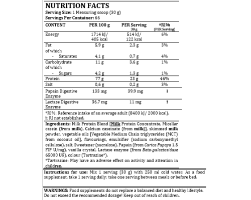 Casein Complex - 2000g Vanilla Coconut
